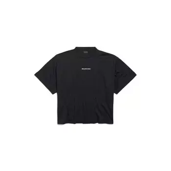 Футболка Balenciaga Back Cropped, черный/белый