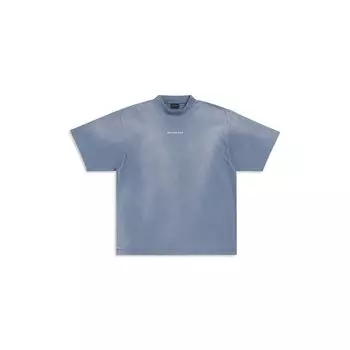 Футболка Balenciaga Back, средний размер, синий/белый