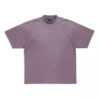 Футболка Balenciaga Back T-shirt Medium Fit 'Purple Grey', фиолетовый