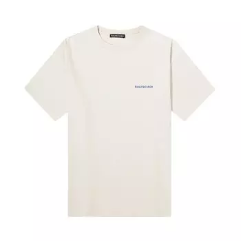 Футболка Balenciaga Badge Logo Tee 'Chalky White/Blue', белый