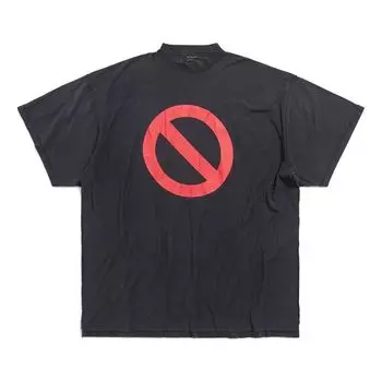 Футболка Balenciaga Bfrnd Series Inside-out Oversized T-shirt 'Black Faded', черный