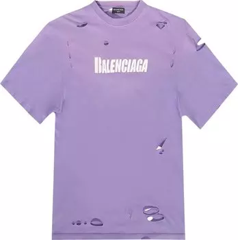 Футболка Balenciaga Boxy T-Shirt 'Purple/White', фиолетовый