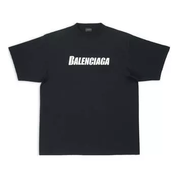 Футболка Balenciaga Caps T-shirt Boxy Fit 'Black', черный