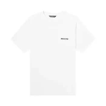 Футболка Balenciaga Corporate Logo Tee 'White/Black', белый