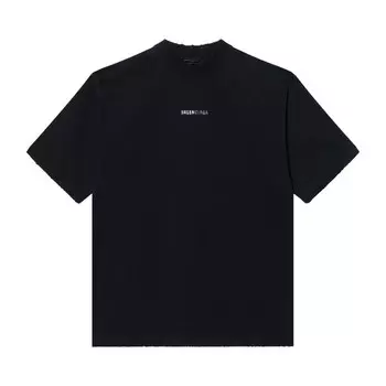 Футболка Balenciaga Crystal Logo T-Shirt Faded Black, черный