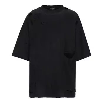 Футболка Balenciaga Destroyed T-Shirt 'Black', черный