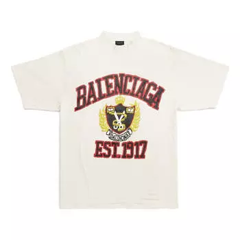 Футболка Balenciaga Est. 1917 Crest Logo T-shirt 'White', белый