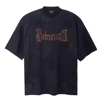 Футболка Balenciaga Heavy Metal T-shirt Large Fit 'Black Faded', черный