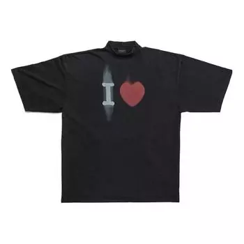 Футболка Balenciaga I Love T-shirt Large Fit 'Black', черный