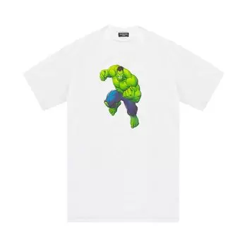 Футболка Balenciaga Incredible Hulk Medium Fit Tee 'White', белый