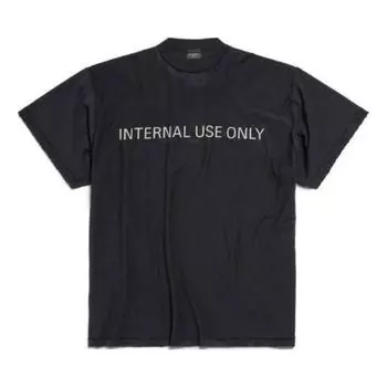 Футболка Balenciaga Internal Use Only Inside-out T-shirt 'Black', черный