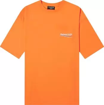 Футболка Balenciaga Large Fit T-Shirt 'Fluo Orange', оранжевый