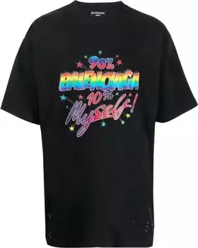 Футболка Balenciaga Large Fit T-Shirt 'Washed Black', черный
