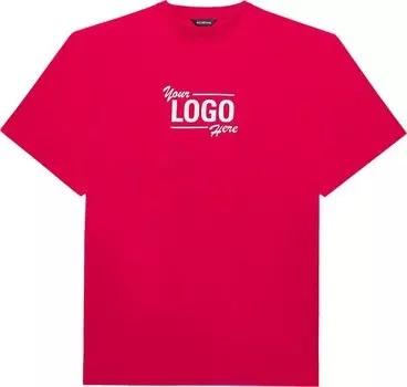 Футболка Balenciaga Logo Here Flatground T-Shirt 'Raspberry/White', фиолетовый