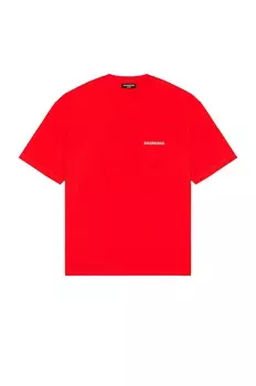 Футболка Balenciaga Medium Fit, цвет Bright Red & White