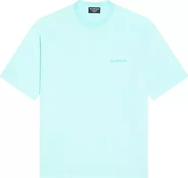 Футболка Balenciaga Medium Fit T-Shirt 'Mint', зеленый