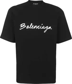Футболка Balenciaga Medium Fit T-Shirt 'Black/White', черный