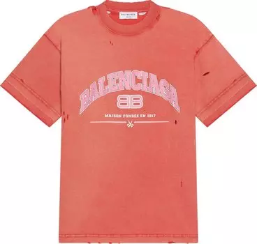 Футболка Balenciaga Medium Fit T-Shirt 'Cardi Red/Orange/White', красный