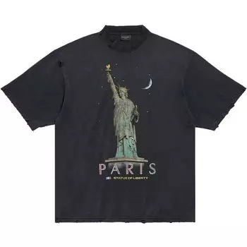 Футболка Balenciaga Medium Fit T-Shirt Faded Black, черный
