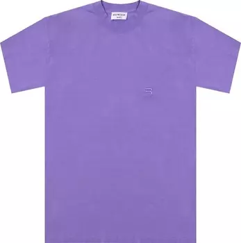 Футболка Balenciaga Medium Fit T-Shirt 'Light Purple', фиолетовый
