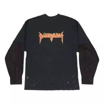 Футболка Balenciaga Metal Layered T-Shirt 'Black Faded', черный