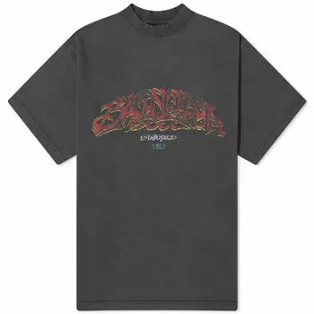 Футболка Balenciaga Offshore Vintage, цвет Faded Black & Red