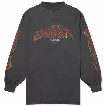 Футболка Balenciaga Offshore Vintage Longsleeve, цвет Faded Black & Red