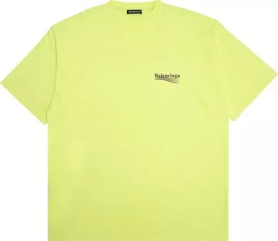 Футболка Balenciaga Oversized Logo T-Shirt 'Fluo Yellow/Black', желтый