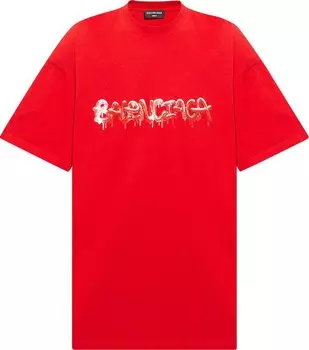 Футболка Balenciaga Oversized T-Shirt 'Cardi Red', красный