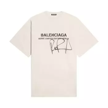 Футболка Balenciaga Oversized T-Shirt 'Chalky White/Washed Black', белый