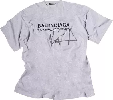 Футболка Balenciaga Oversized T-Shirt 'Heather Grey/Washed Black', серый