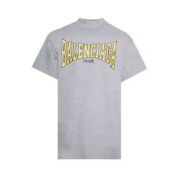 Футболка Balenciaga Oversized T-Shirt 'Heather Grey/Yellow', желтый