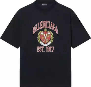 Футболка Balenciaga Oversized T-Shirt 'Marine Blue/Red', синий