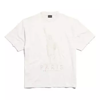 Футболка Balenciaga Paris Liberty T-Shirt 'Off White', бежевый