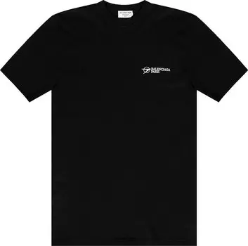 Футболка Balenciaga Paris T-Shirt 'Black/White', черный