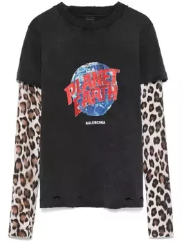 Футболка Balenciaga Планета Земля, черный
