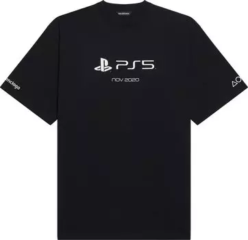 Футболка Balenciaga Playstation Boxy T-Shirt Black, черный