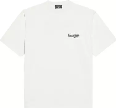 Футболка Balenciaga Political Campaign Large Fit T-Shirt 'Dirty White/Blk/Blue', серый