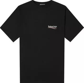 Футболка Balenciaga Political Campaign Oversize Tee 'Black', черный