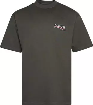 Футболка Balenciaga Political Campaign T-Shirt 'Khaki/White/Red', загар