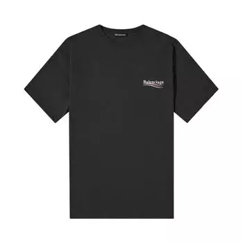 Футболка Balenciaga Political Campaign T-Shirt 'Black', черный