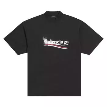Футболка Balenciaga Political Stencil T-Shirt 'Faded Black/White', черный