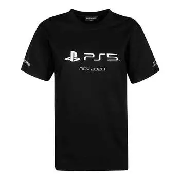Футболка Balenciaga Ps5 Logo Print, черный