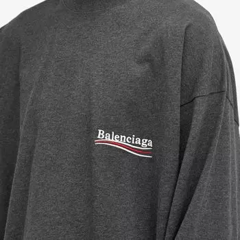 Футболка Balenciaga с длинными рукавами в стиле политической кампании, белый