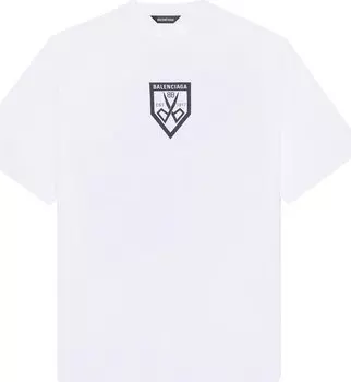 Футболка Balenciaga Scissors Flatground T-Shirt White/Black, черный