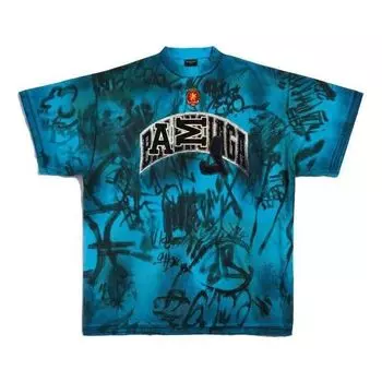 Футболка Balenciaga Skater Graffiti T-Shirt 'Blue Sky', синий