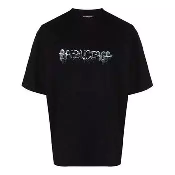 Футболка Balenciaga Slime Logo T-Shirt Medium-Fit 'Black', черный