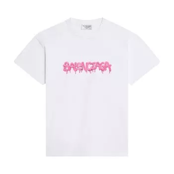 Футболка Balenciaga Slime T-Shirt Medium Fit White/Bubblegum, белый