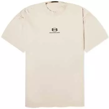 Футболка Balenciaga Small Logo, цвет Light Beige & Black