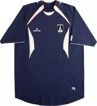 Футболка Balenciaga Soccer T-Shirt 'Ink/White/Red', разноцветный